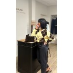 gilet jacquard jaune et marron – Femme | Boutique Melle Jeanne