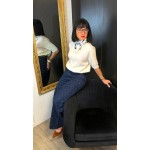 Pull court à manches – Blanc| Femme | Boutique Melle Jeanne