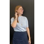 Pull court à manches – Blanc, bleu azur et bleu ciel | Femme | Boutique Melle Jeanne