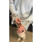 Gilet bleu avec détails fleuris – Femme | Boutique Melle Jeanne