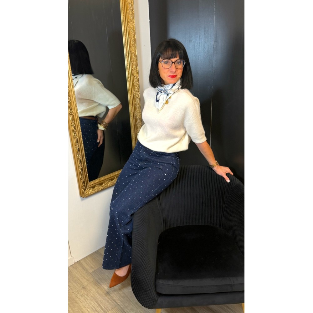 Jean brut à strass – Jean femme tendance | Boutique Melle Jeanne