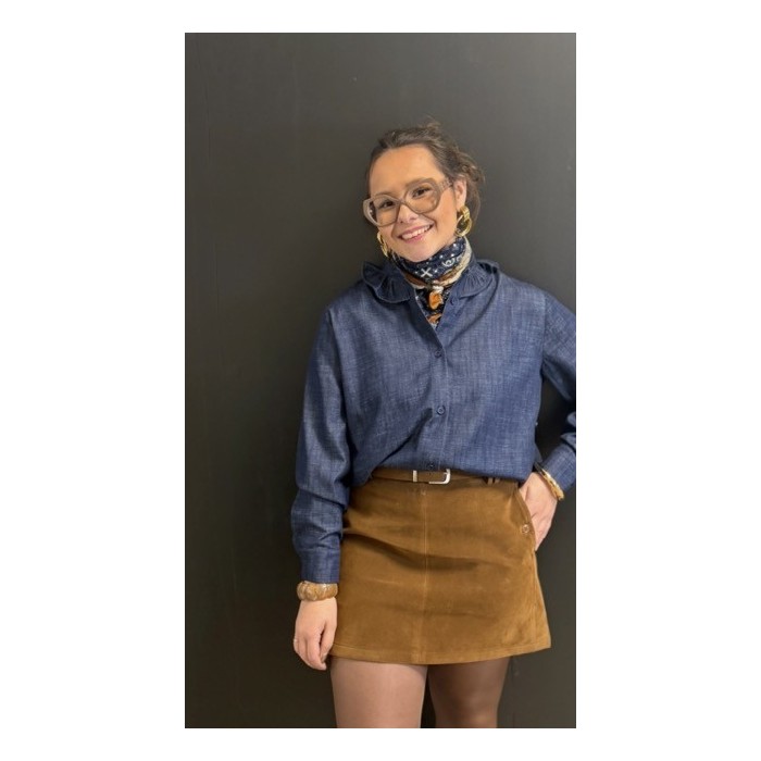 Chemise bleu jean – Chemise femme tendance | Boutique Melle Jeanne