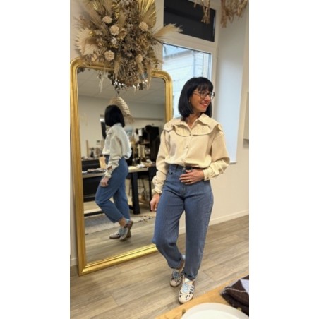 Jean bleu à rayures – Jean femme tendance | Boutique Melle Jeanne