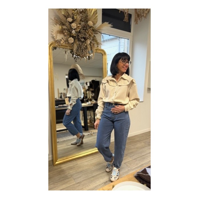 Chemise en velours à volant – Femme | Boutique Melle Jeanne