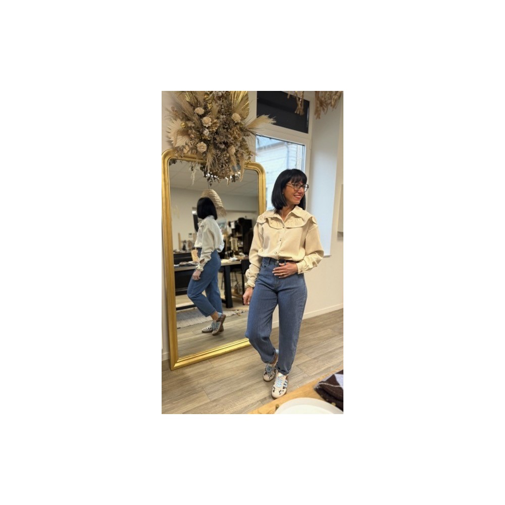 Chemise en velours à volant – Femme | Boutique Melle Jeanne