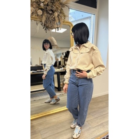 Chemise en velours à volant – Femme | Boutique Melle Jeanne