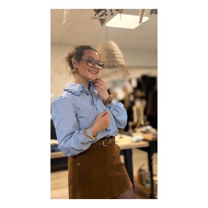 Chemise bleue à rayures – Femme | Boutique Melle Jeanne