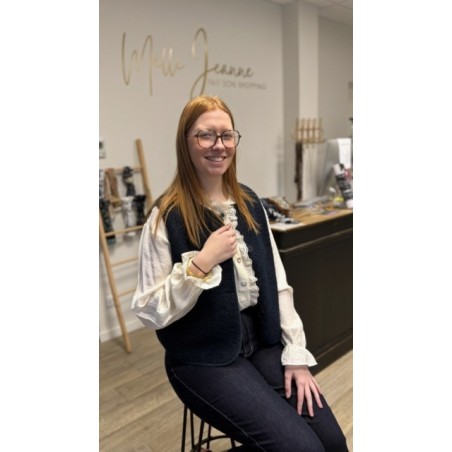 Gilet sans manches moumoute bleu marine ou bleu clair – Chapitre Bleu