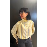 Chemise jaune à rayures bleues – Femme | Boutique Melle Jeanne