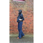 Manteau coupe-vent bleu marine à fleurs – Femme | Boutique Melle Jeanne