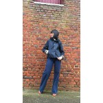 Manteau coupe-vent bleu marine à fleurs – Femme | Boutique Melle Jeanne