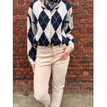 Gilet jacquard bleu et blanc – Femme | Boutique Melle Jeanne