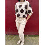 Pull manches courtes à pois jaune ou marron – Femme | Boutique Melle Jeanne
