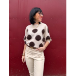 Pull manches courtes à pois jaune ou marron – Femme | Boutique Melle Jeanne