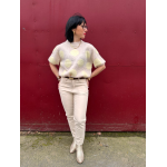 Pull manches courtes à pois jaune ou marron – Femme | Boutique Melle Jeanne