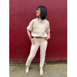 Pull manches courtes à pois jaune ou marron – Femme | Boutique Melle Jeanne