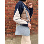 Sac bleu avec clous dorés – Femme | Boutique Melle Jeanne