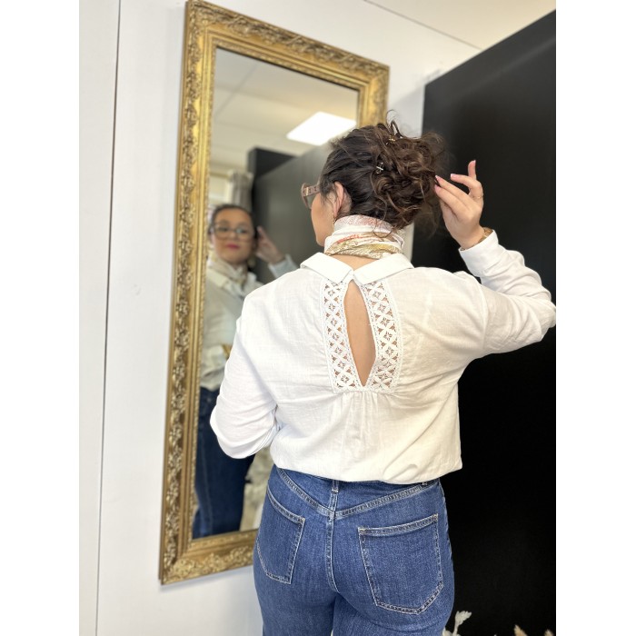 Chemise blanche avec ouverture dos – Femme | Boutique Melle Jeanne
