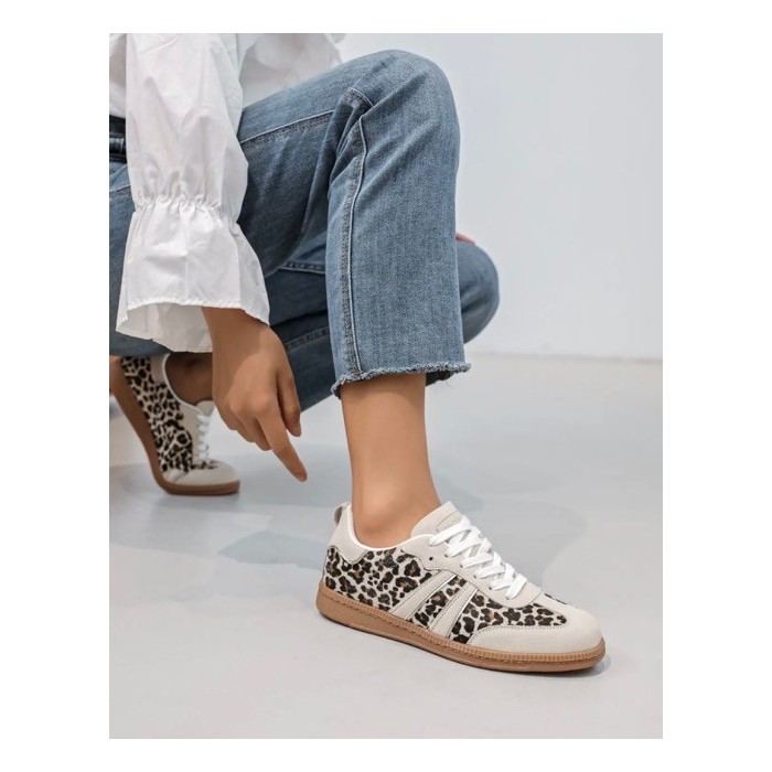 Baskets léopard et beige femme – Chaussures tendance | Melle Jeanne