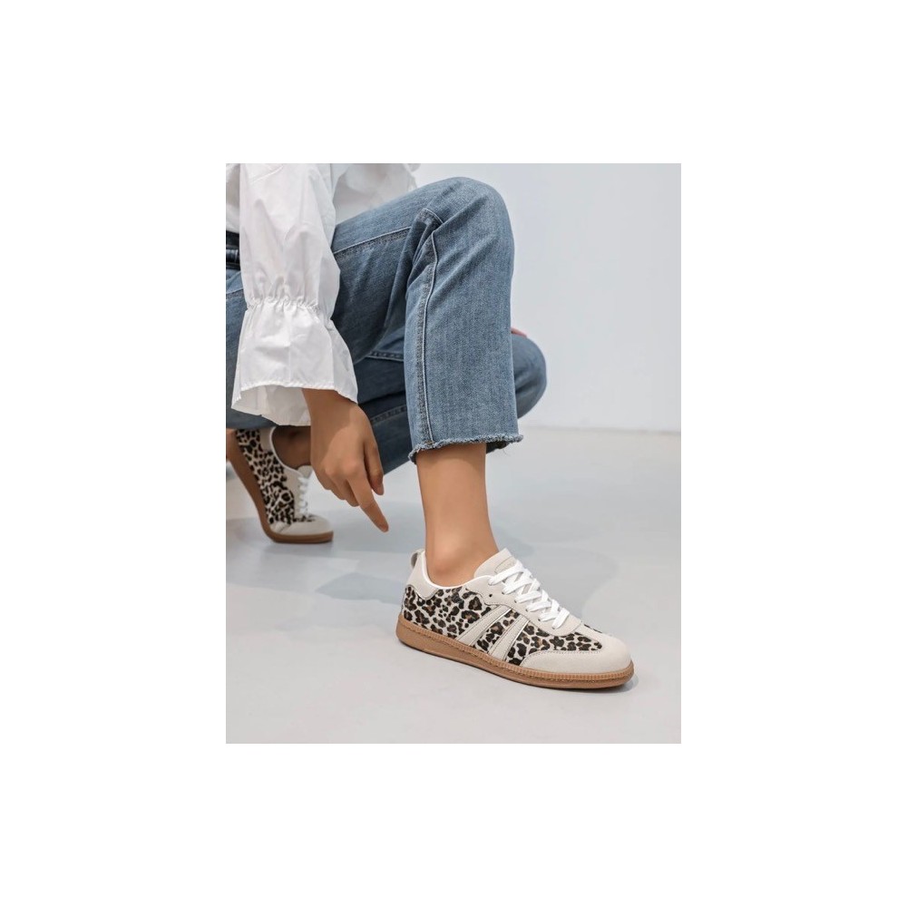 Baskets léopard et beige femme – Chaussures tendance | Melle Jeanne