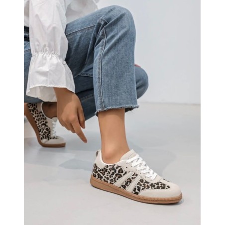 Baskets léopard et beige femme – Chaussures tendance | Melle Jeanne