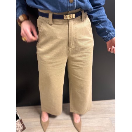 Pantalon femme beige ou bleu marine – Élégant et confortable | Melle Jeanne