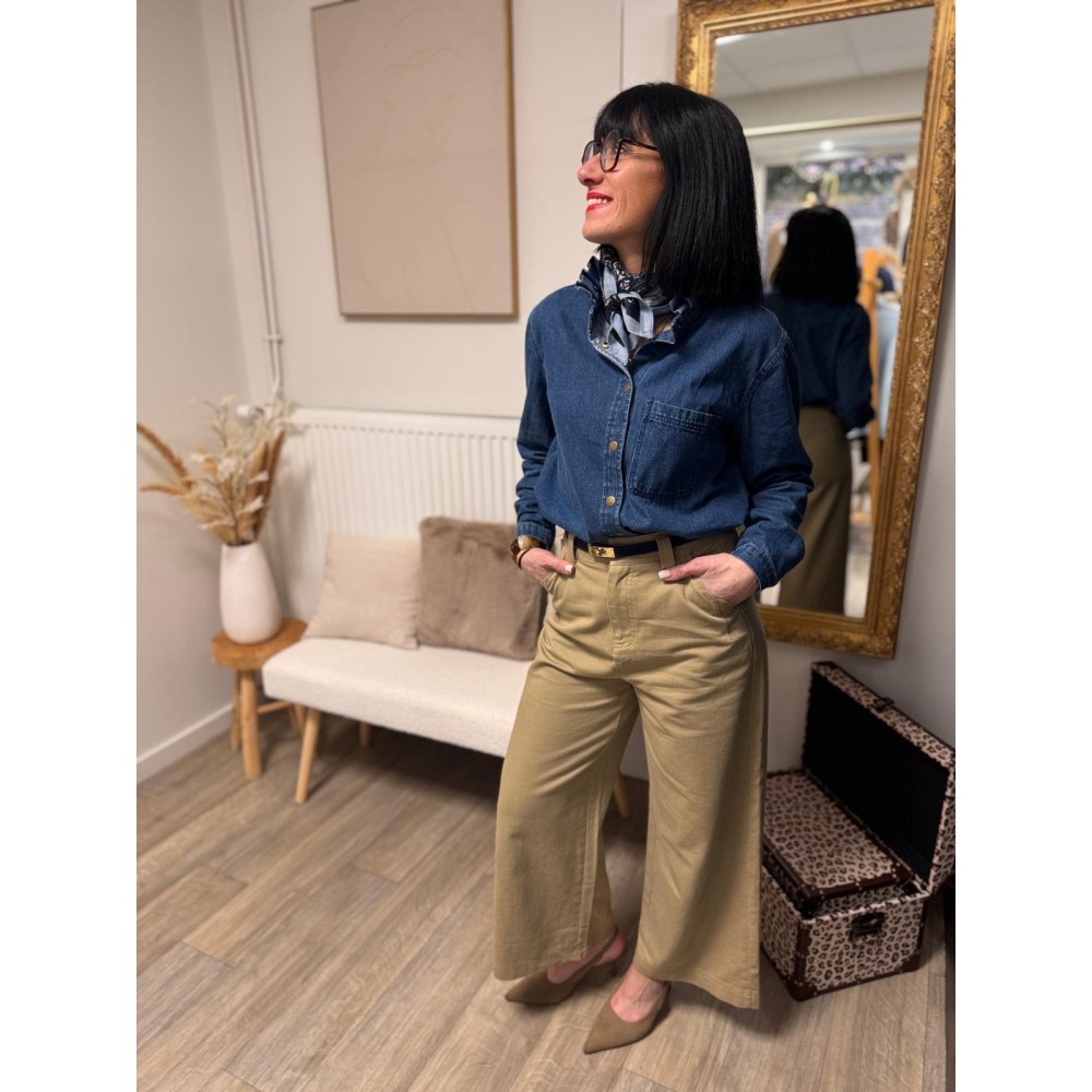 Pantalon femme beige ou bleu marine – Élégant et confortable | Melle Jeanne