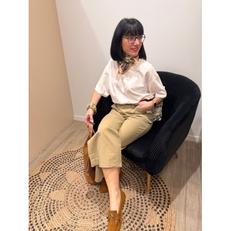 Tee-shirt blanc/bleu marine ou beige – Basique femme | Boutique Melle Jeanne