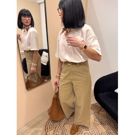 Tee-shirt blanc/bleu marine ou beige – Basique femme | Boutique Melle Jeanne