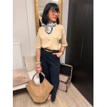 Tee-shirt blanc/bleu marine ou beige – Basique femme | Boutique Melle Jeanne