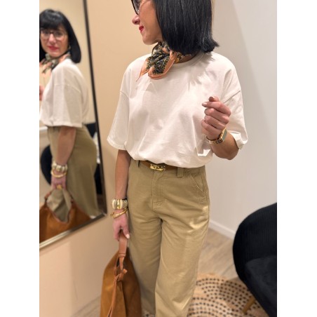 Tee-shirt blanc/bleu marine ou beige – Basique femme | Boutique Melle Jeanne