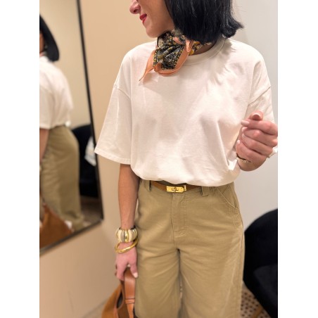 Tee-shirt blanc/bleu marine ou beige – Basique femme | Boutique Melle Jeanne