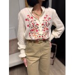 Chemise écru brodée fleurs – Femme | Boutique Melle Jeanne