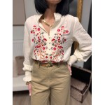 Chemise écru brodée fleurs – Femme | Boutique Melle Jeanne