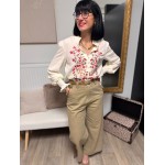 Chemise écru brodée fleurs – Femme | Boutique Melle Jeanne