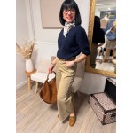 Pull sans manches col rond – Pull femme rose, écru ou bleu marine