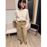 Chemise écru à fleurs bleues – Femme | Boutique Melle Jeanne