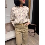 Chemise écru à fleurs bleues – Femme | Boutique Melle Jeanne