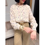 Chemise écru à fleurs bleues – Femme | Boutique Melle Jeanne