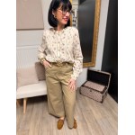 Chemise écru à fleurs bleues – Femme | Boutique Melle Jeanne