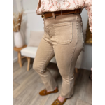 Jean beige/jaune/brut femme à poches devant – Tendance | Melle Jeanne