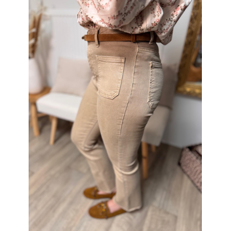 Jean beige/jaune/brut femme à poches devant – Tendance | Melle Jeanne