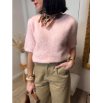 Pull sans manches col rond – Pull femme rose, écru ou bleu marine