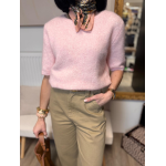 Pull sans manches col rond – Pull femme rose, écru ou bleu marine