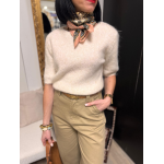 Pull sans manches col rond – Pull femme rose, écru ou bleu marine