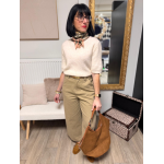 Pull sans manches col rond – Pull femme rose, écru ou bleu marine