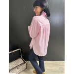 Chemise rayures blanc et rose col victorien – Boutique femme Arras