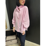 Chemise rayures blanc et rose col victorien – Boutique femme Arras