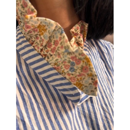 Chemise à rayures col fleuri – Femme | Melle Jeanne