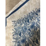 Foulard turquoise et beige femme – Accessoire chic | Melle Jeanne